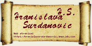Hranislava Surdanović vizit kartica